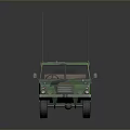 Camouflage Military Tank Featuring Six Wheels Green Brown Pattern and Antennas