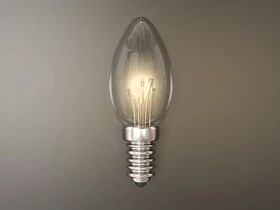 Decorative Light Bulb Shaped With Transparent Glass And Metal Base Warm Glow 3d model