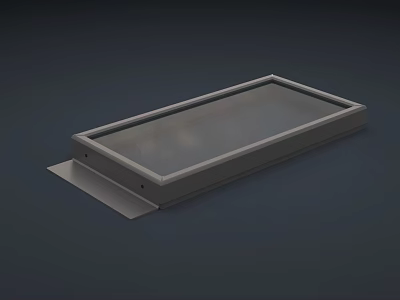 Modern Rectangular Metal Frame Glass Panel Skylight Vent Window Design 3d model
