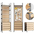 Practical Storage Rack with Pegboard Drawers Metal Frame and Wheels for Organizing Notes 3d model