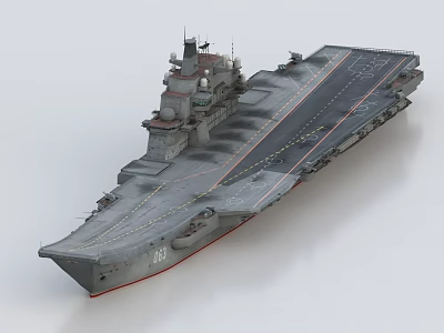 Military Weapon Aircraft Carrier With Flight Deck And Naval Military Equipment 3d model