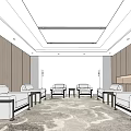 Modern Reception Room 3d model