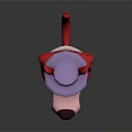 3D Rendered Red Cartoon Fox Character Wearing Purple Hat And White Bow Tie