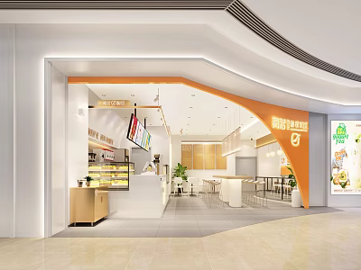 Modern Milk Tea Shop Milk Tea Dessert Fruit Store 3d model