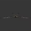 Beautiful Blue Butterfly With White Spots And Spread Wings On Gray Background Reflection