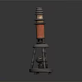 Retro microscope compound microscope magnifying glass experimental equipment 3d model