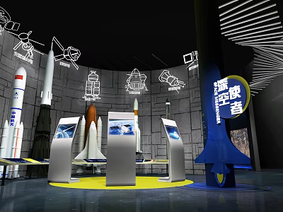 Science and Technology Aerospace Theme Exhibition Hall Planetarium 3d model