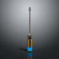 Durable Hardware Tools Screwdriver with Yellow Blue Handle and Metal Shaft Design 3d model