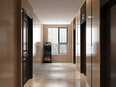 modern elevator hall elevator 3d model