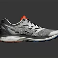 Lightweight Running Shoes Gray Black With Red Tongue Breathable Mesh Upper Blue Red Sole