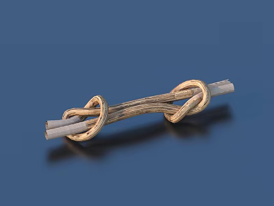 Unique Golden Braided Rope Knot Decorative Accessory for Daily Lifestyle Use 3d model