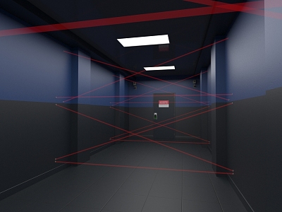 Highly classified access aisle corridor high level security 3d model