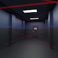 Highly classified access aisle corridor high level security 3d model