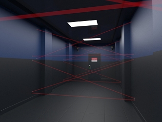 Highly classified access aisle corridor high level security 3d model