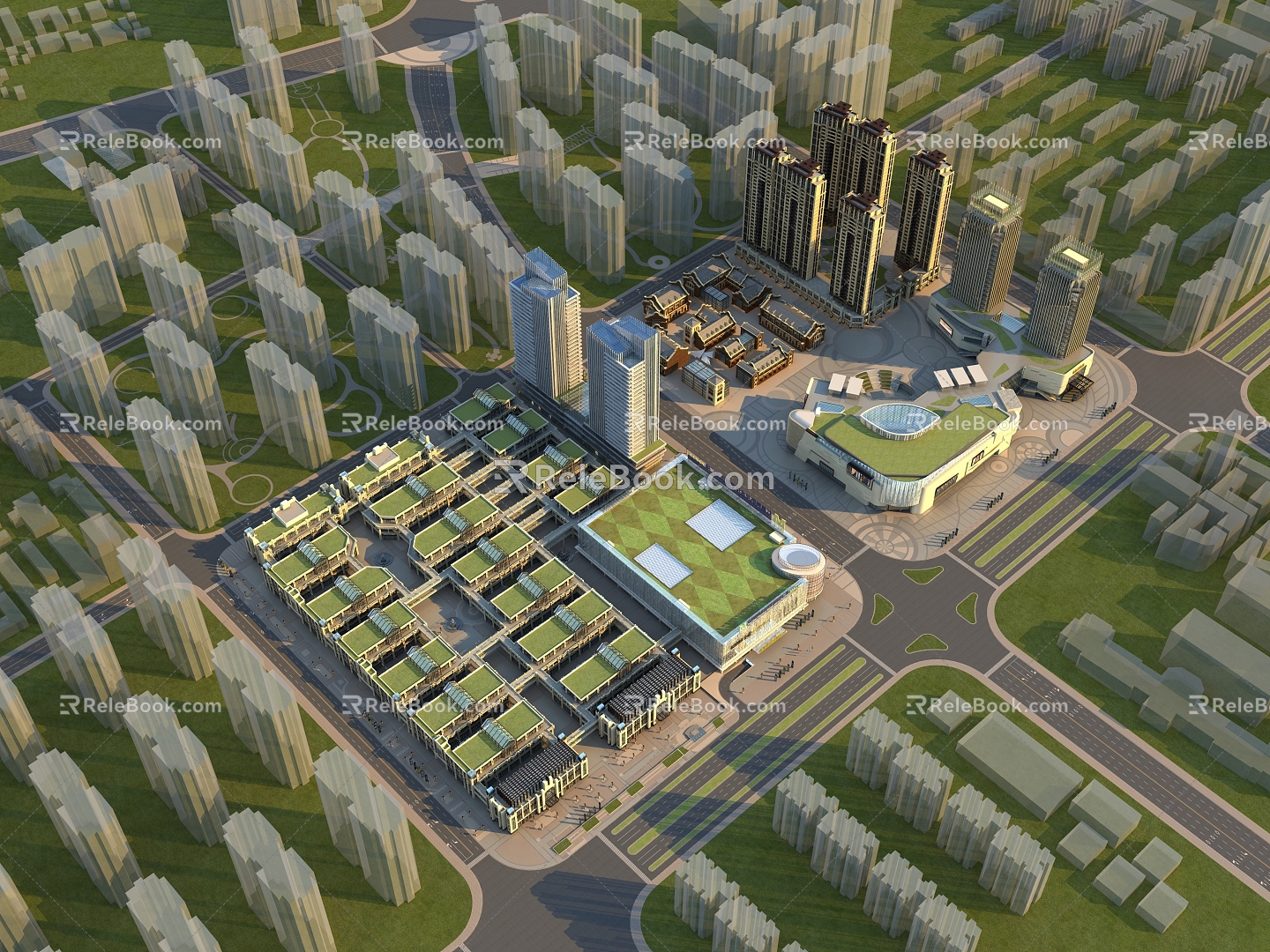 Public Building of Hongxing Meikailong Commercial Street in Modern Residential Area 3d model