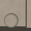 Minimalist Light Beige Textured Wall Design With White Sphere In Corner