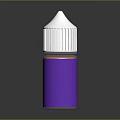 Purple E Liquid Bottle With White Dropper Top And Sleek Cylindrical Design 3d model