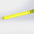 Yellow Cylindrical Components With Black Rods And Gold Spring Parts 3d model