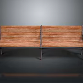 Minimalist Style Wooden Bench With Wooden Seat and Backrest And Metal Legs