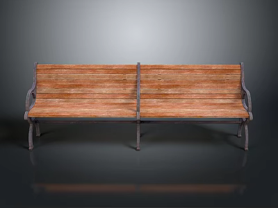 Realistic Style Wooden Bench Bench Park Bench Iron Bench Outdoor Furniture Wooden Bench Park Landscape Leisure Seat White Background Furniture 3d model