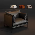 Modern Soft Padded Leather Leisure Chair With Metal Legs Multiple Color Options For Living Room