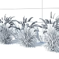 Green Shrubs Growing On Lush Grass Lawn Against Gray Wall Background
