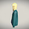 Stylish Green Hoodie With Yellow Hood And Purple Pocket Details