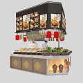 Traditional Chinese Restaurant With Pan Fried Buns Food Display Red Lanterns And Staff