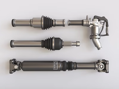 Heavy Duty Industrial Drive Shaft Assemblies Featuring Universal Joints And Steel Boots 3d model
