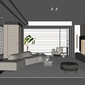 modern living room 3d model