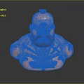 Game Movie Character Muscular Bust With Short Hair Angry Expression Blue Eyes And Beard