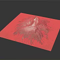 Square Shaped 3D Mountain Terrain Model With Snow Capped Peak And Detailed Slopes