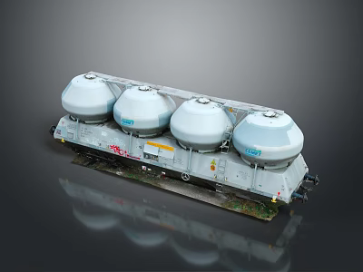 Industrial Equipment With Four White Cylindrical Tanks And Metal Base Frame For Industrial Use 3d model