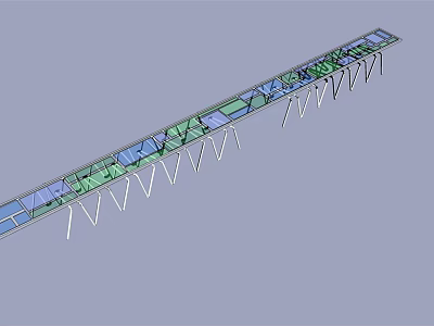 Garden Landscape Design Featuring Linear Pathway Green Plants And Structural Frames 3d model