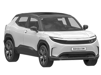 Modern White SUV Design With Black Roof And Sleek Aerodynamic Exterior 3d model