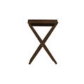 Simple Wooden Side Table With X Shaped Legs And Square Top Design
