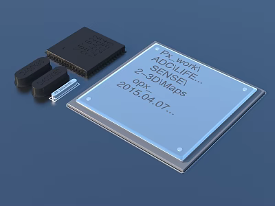 PRO WIN SOCIETY Electronic Chip Module With Transparent Case And Black Connectors 3d model