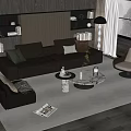 Sofa Coffee Table Combination Sofa Coffee Table Double Sofa Living Room 3d model