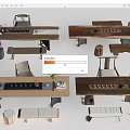 Tea Table and Chair Tea Table Tea Table Poor Table and Chair Combination 3d model