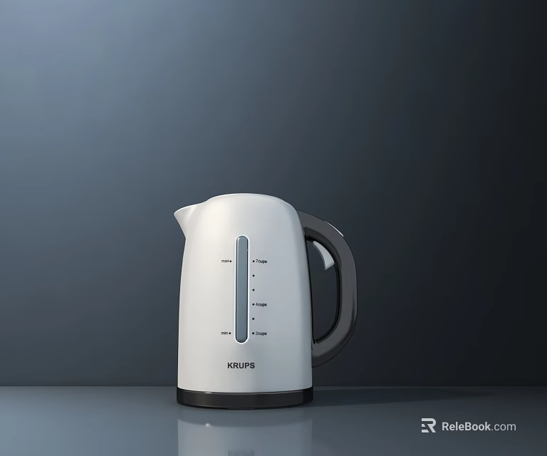 Philips White Electric Kettle with Water Level Indicator for Modern Home Kitchen Use 3d model 