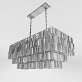 Modern Rectangular Chandelier With White Geometric Illuminated Panels For Interior Design 3d model