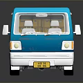 Blue Small Toy Truck With Yellow Boxes Loaded On Cargo Bed
