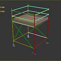 Sturdy Construction Scaffolding Metal Frame Platform With Wheels For Building Projects 3d model