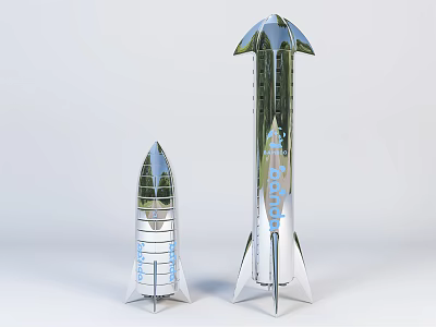 Modern ornaments tide play rocket beauty Chen ornaments cartoon 3d model