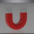 Shiny Red Metallic Horseshoe Magnet With Silver Ends On Dark Background