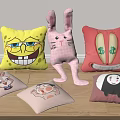 Cute Cartoon Throw Pillows With SpongeBob Rabbit Shaped And Colorful Designs
