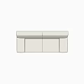 Modern Double Sofa Minimalist Fabric Double Sofa 3d model
