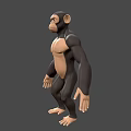Cartoon Style Chimpanzee 3D Model With Standing Pose And Muscular Build