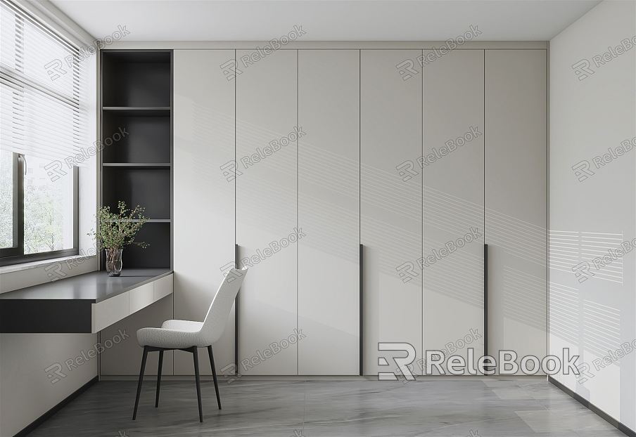 Modern cloakroom minimalist wardrobe model