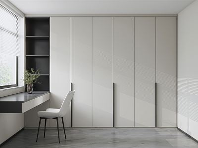 Modern cloakroom minimalist wardrobe model